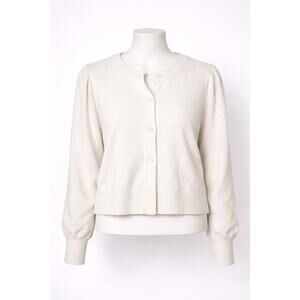 Me by Jennie Garth Pioneer Puff Sleeve Cardigan Cream Medium
